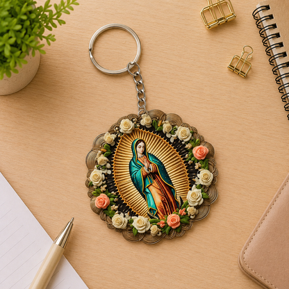 The Virgin Mary Retro Style, Gift of Blessing | Acrylic Keychain
