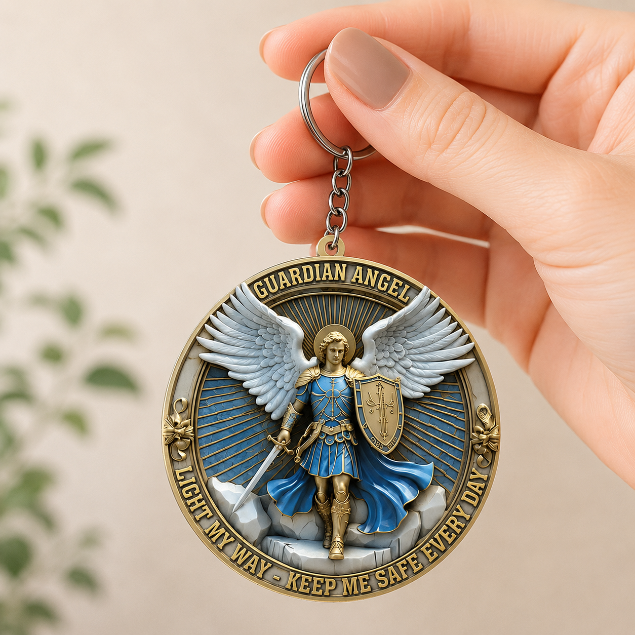 Light My Way Guardian Angel, Gift of Protection | Acrylic Keychain