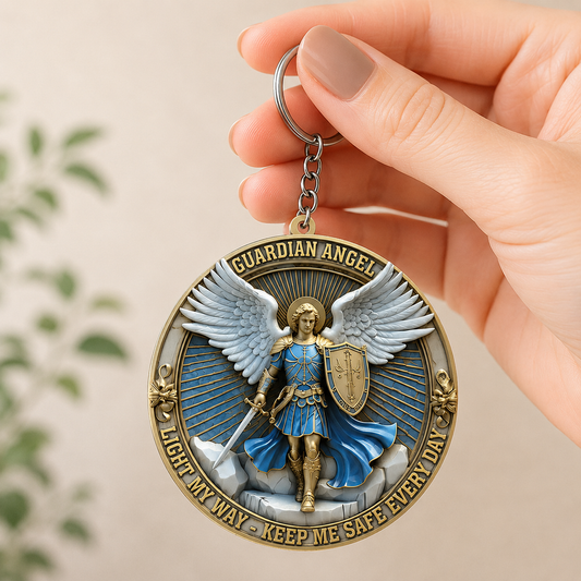 Light My Way Guardian Angel, Gift of Protection | Acrylic Keychain