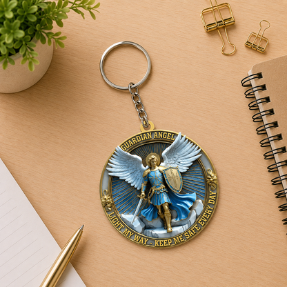 Light My Way Guardian Angel, Gift of Protection | Acrylic Keychain