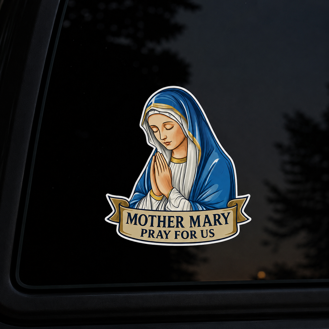 Mother Mary Pray For Us, Catholic Gift | Car Bumper Sticker