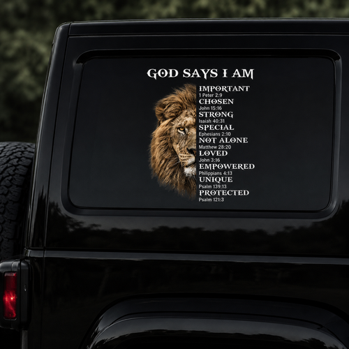 God Says I Am, Christian Gift | Car Bumper Sticker