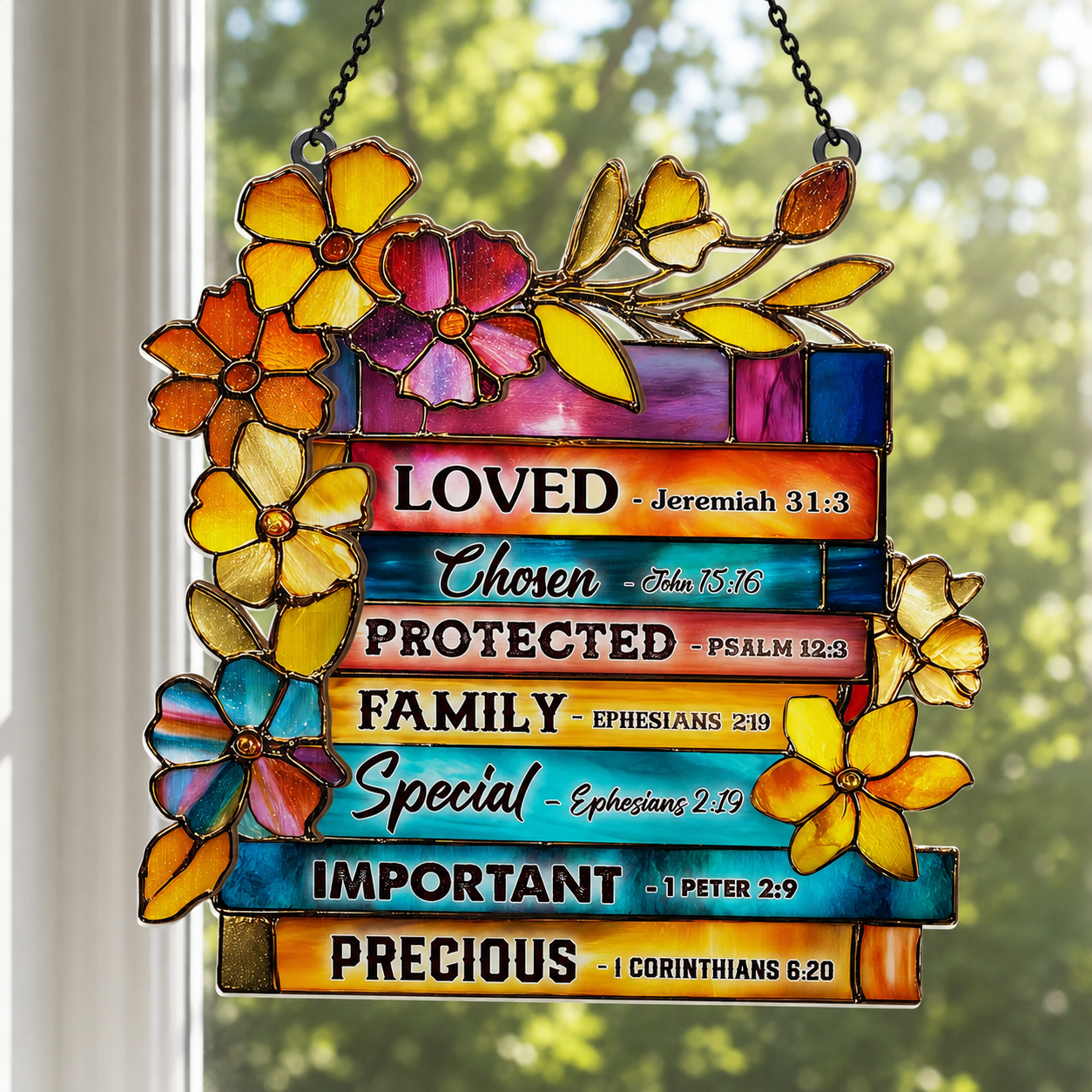 I Am, Library Of Blessings Scripture Art, Gift of Blessing | Window Hanging Suncatcher