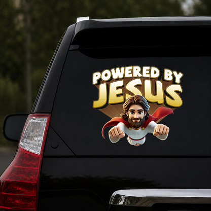 Powered By Jesus, Christian Gift | Car Bumper Sticker