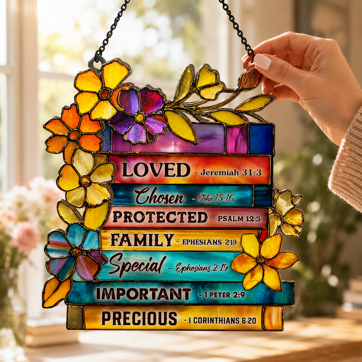 I Am, Library Of Blessings Scripture Art, Gift of Blessing | Window Hanging Suncatcher