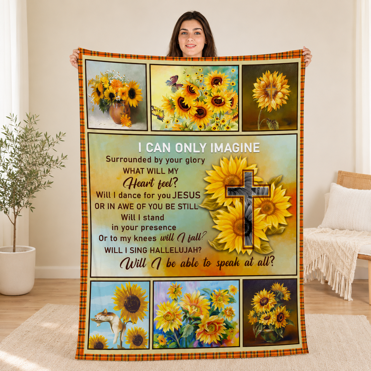 I Can Only Imagine, Sunflower | Personalized Fleece Blanket
