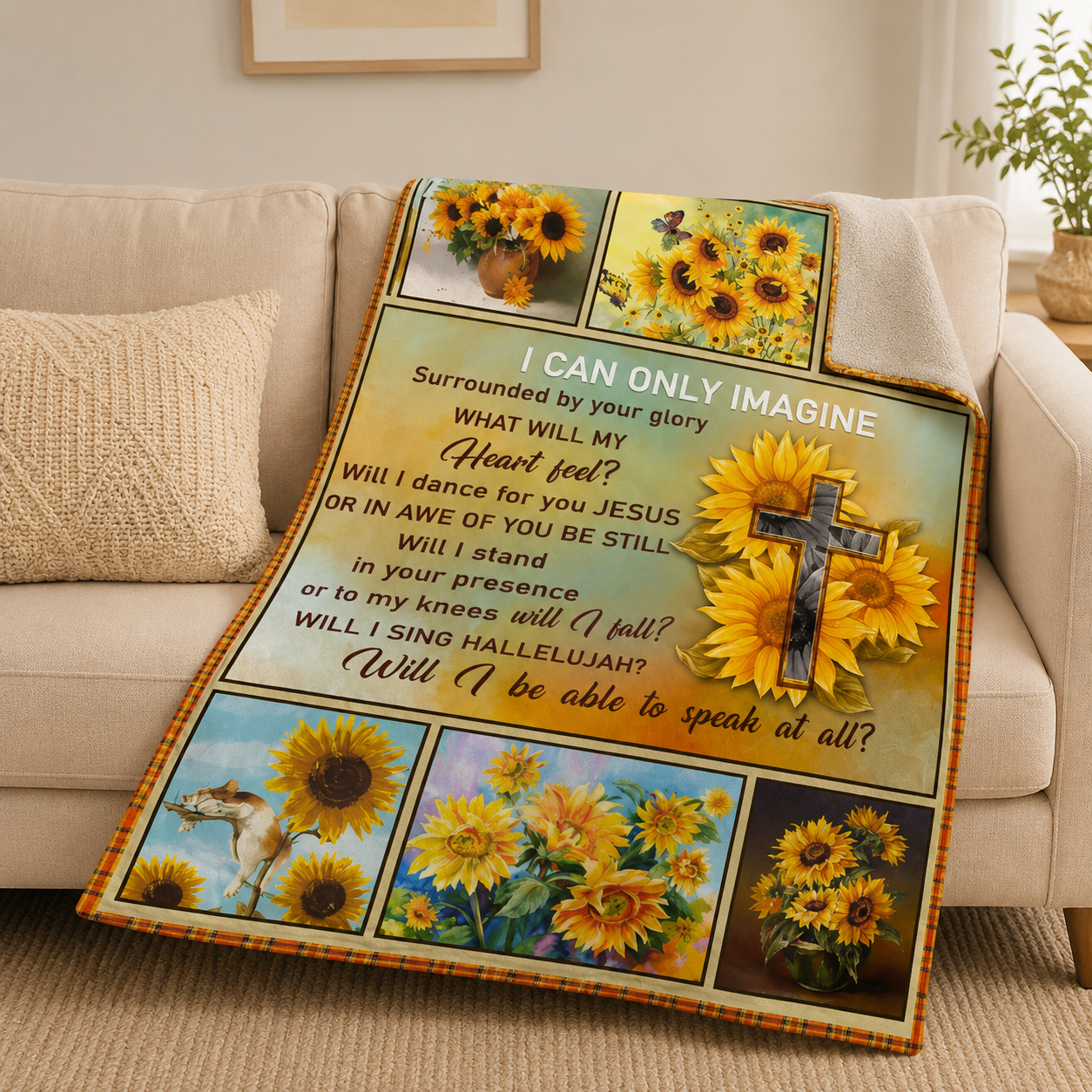 I Can Only Imagine, Sunflower | Personalized Fleece Blanket