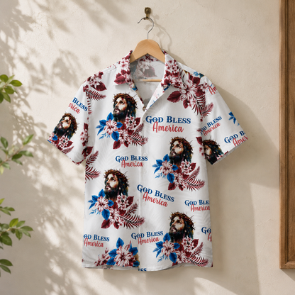 God Bless America, Gift of Liberty | Personalized Hawaiian Shirt