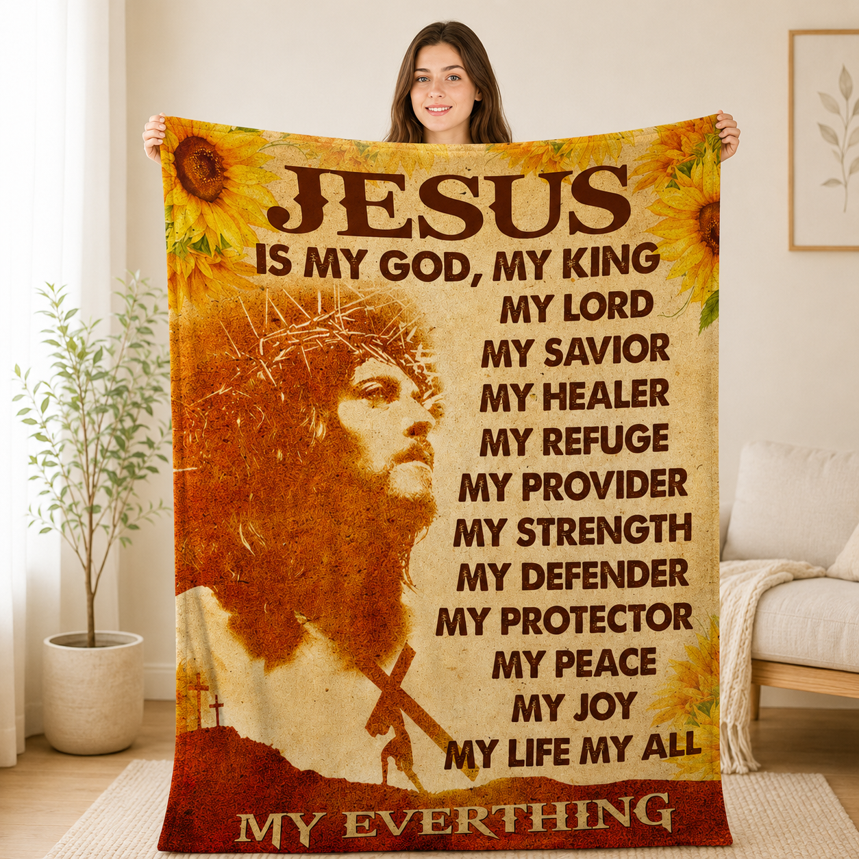 Jesus Is My Everything | Personalized Fleece Blanket