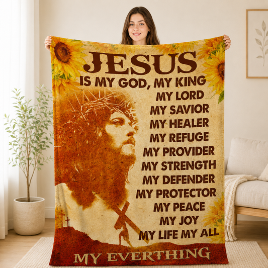 Jesus Is My Everything | Personalized Fleece Blanket