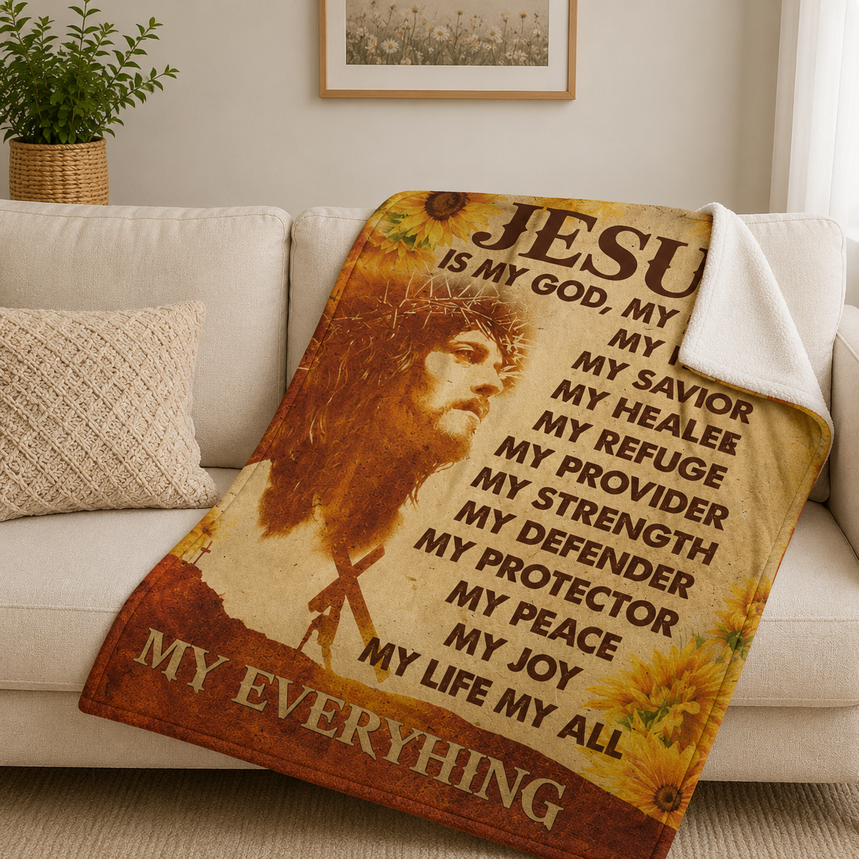 Jesus Is My Everything | Personalized Fleece Blanket