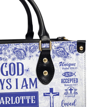 God Says I Am | Personalized Leather Handbag