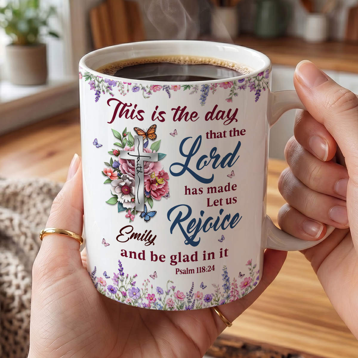The Day The Lord Has Made, Gift of Gladness | Personalized Ceramic Coffee Mug