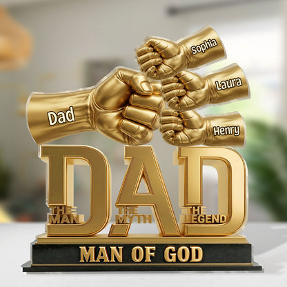 Dad The Man The Myth The Legend | Personalized Custom Shaped Acrylic Plaque
