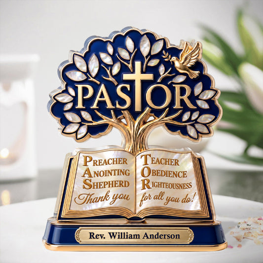 Rooted In Faith Called To Serve, Gift For Pastor - Personalized Custom Shaped Acrylic Plaque