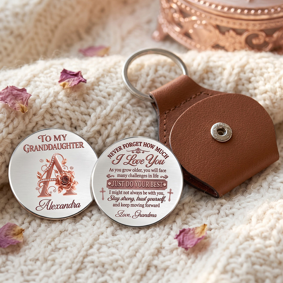 To My Granddaughter And Daughter, Gift For Granddaughter | Personalized Pocket Hug