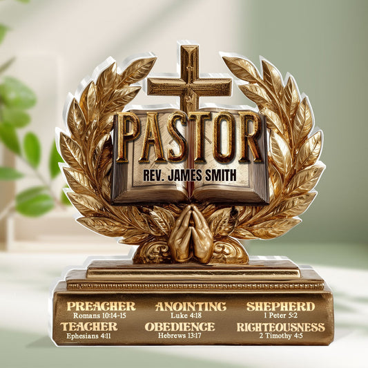 The Heart Of A Servant Leader, Gift For Pastor | Personalized Custom Shaped Squared Acrylic Plaque