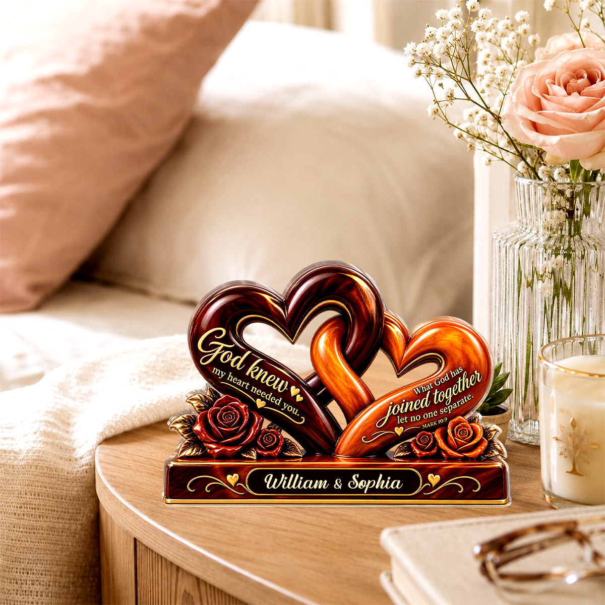 God Knew My Heart Needed You, Gift For Couple - Personalized Custom Shaped Acrylic Plaque