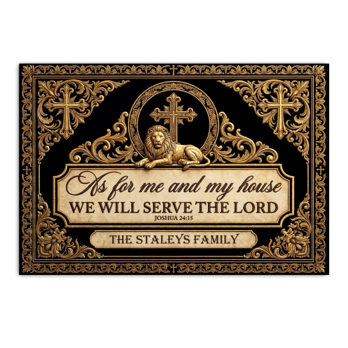 As For Me And My House We Will Serve The Lord, Christian Gift For Family | Personalized Doormat