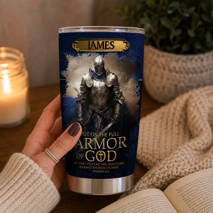 Armor Of God, Christian Gift | Personalized Stainless Steel Tumbler