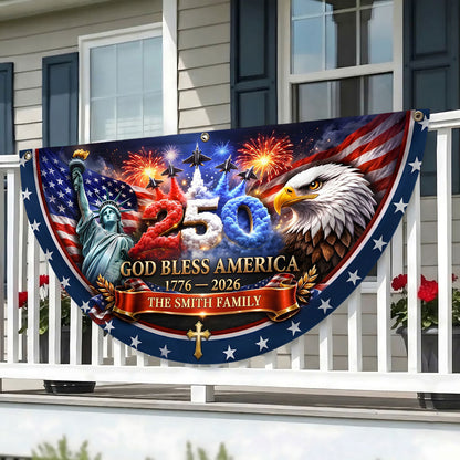 God Bless America - Personalized Non-Pleated Fan Flag