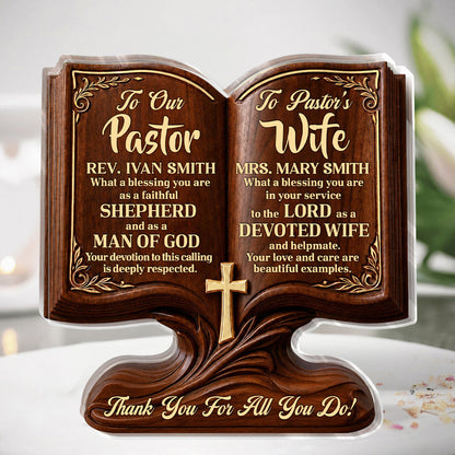 Two Hearts One Calling, Gift For Pastor Wife | Personalized Custom Shaped Acrylic Plaque
