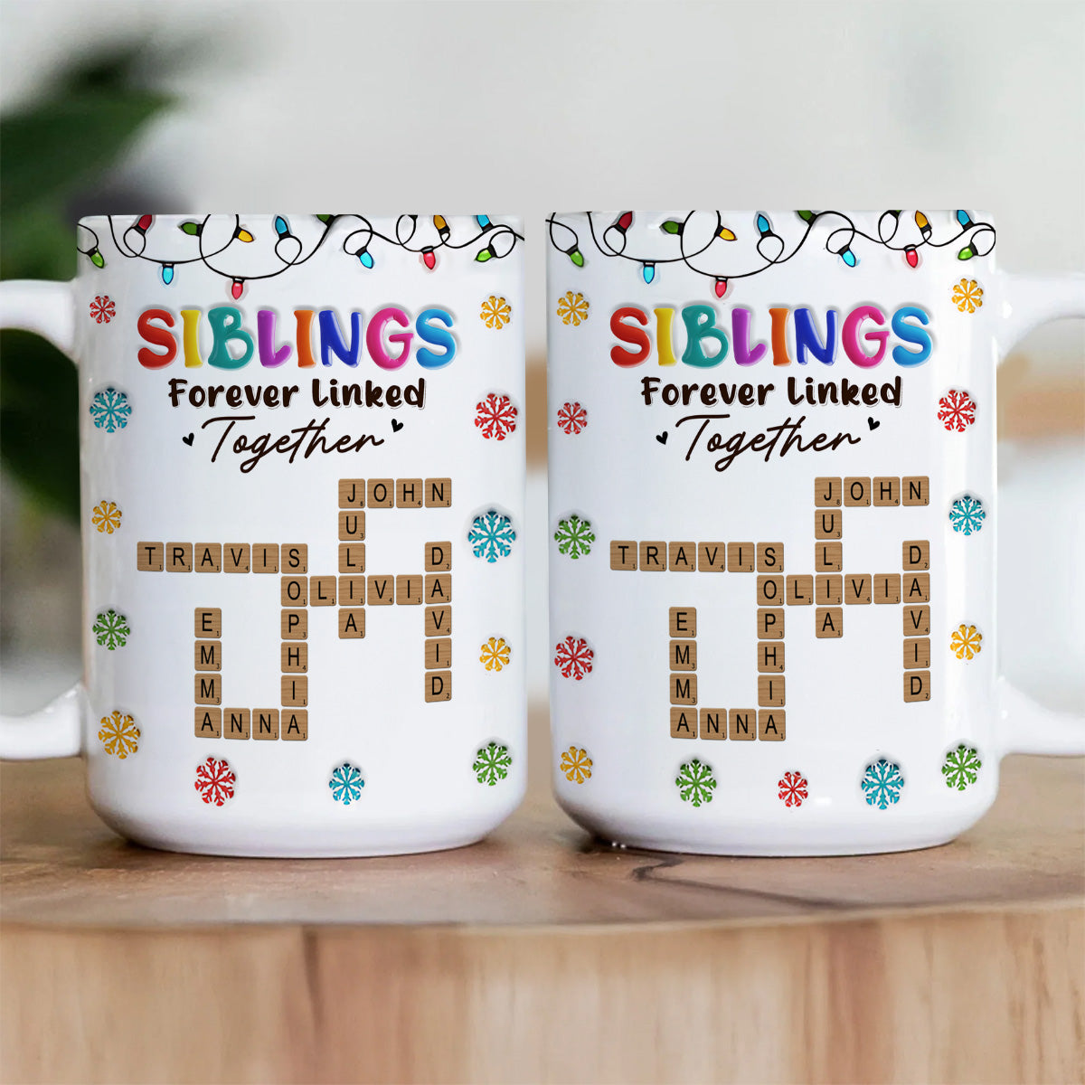 Forever Linked Together, Gift For Siblings - Personalized Ceramic Coffee Mug