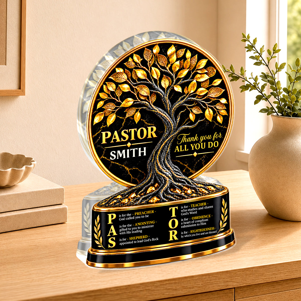 Pastor, Preacher, Teacher, Shepherd, Gift For Pastor | Personalized Custom Shaped Squared Acrylic Plaque