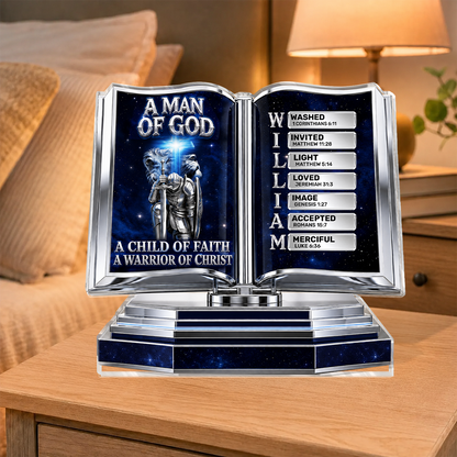 Man Of God, Gift For Men | Personalized Custom Shaped Acrylic Plaque