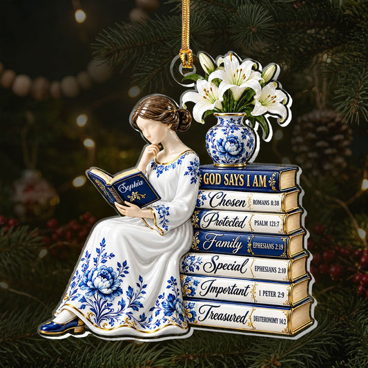 God Says I Am Toile De Jouy, Gift For Women | Personalized 1-Layer Acrylic Ornament