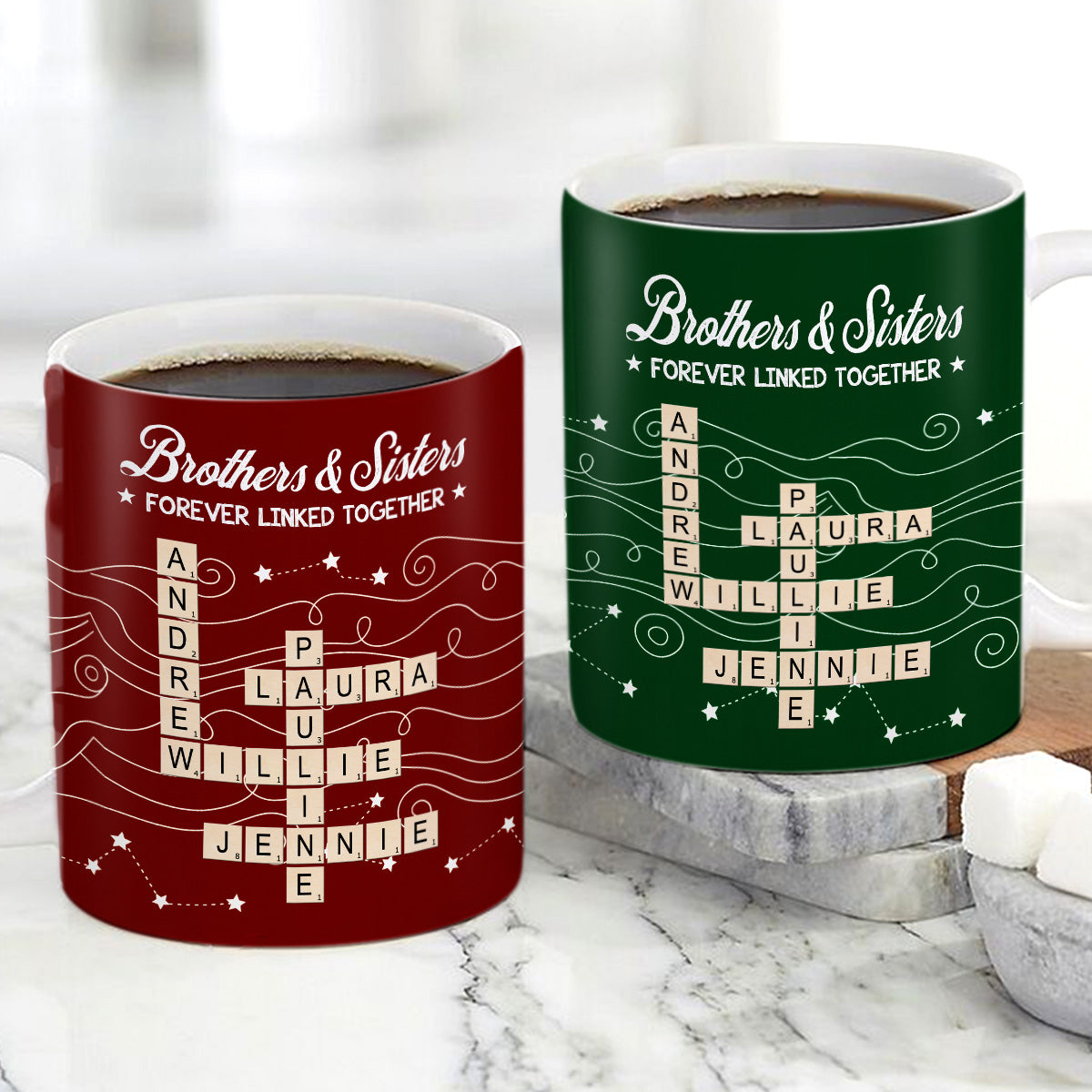 Forever Linked Together, Personalized Gift For Loved One | Personalized Ceramic Coffee Mug