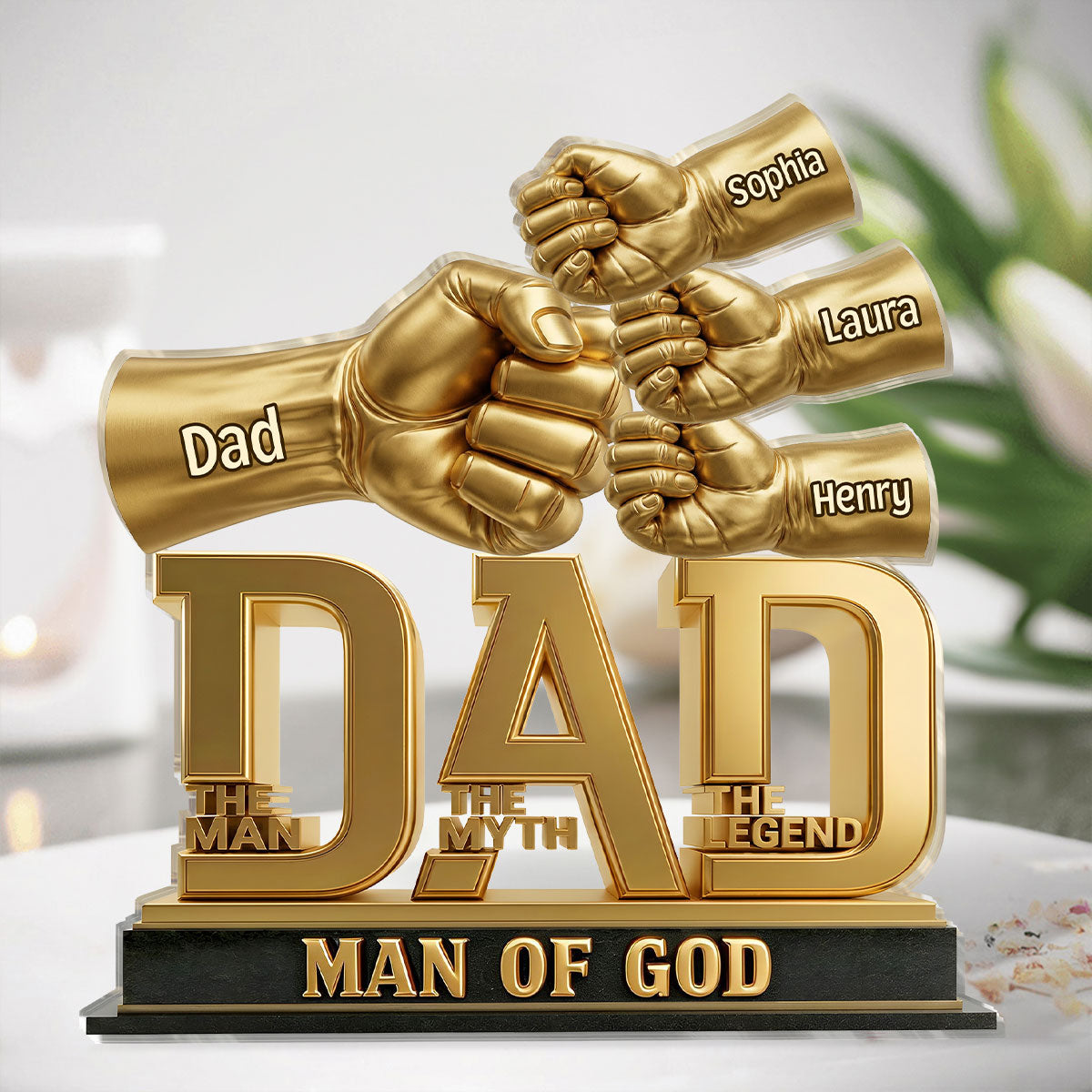 Dad The Man The Myth The Legend | Personalized Custom Shaped Acrylic Plaque