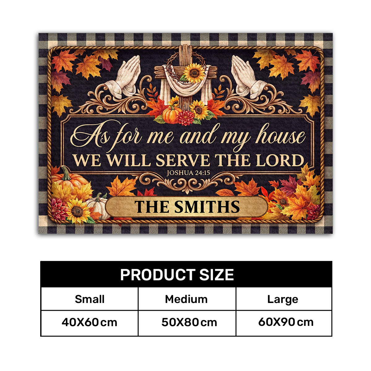Serving The Lord Through Every Season, Gift For Family | Personalized Doormat