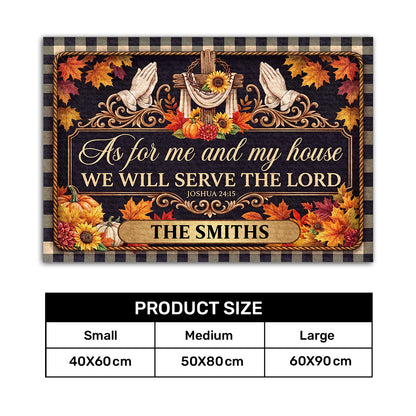 Serving The Lord Through Every Season, Gift For Family | Personalized Doormat