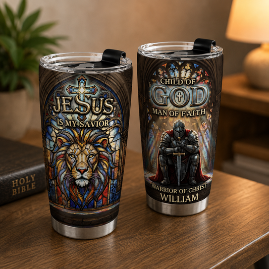 Jesus Is My Savior, Christian Gift | Personalized Stainless Steel Tumbler