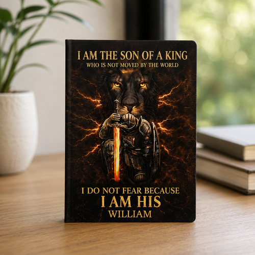 I Am The Son Of A King, Gift of Sonship | Personalized Leather Cover Notebook