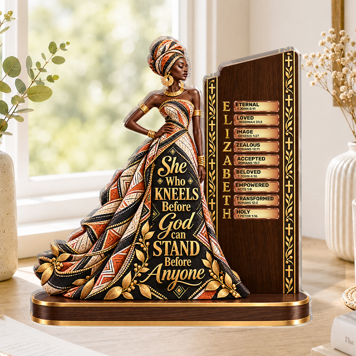 She Who Kneels Before God, Gift For Women | Personalized Custom Shaped Acrylic Plaque