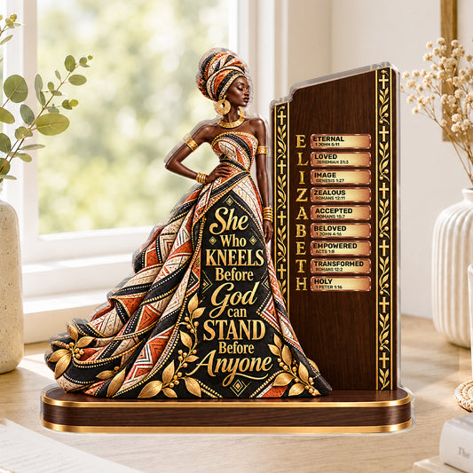 She Who Kneels Before God, Gift For Women | Personalized Custom Shaped Acrylic Plaque