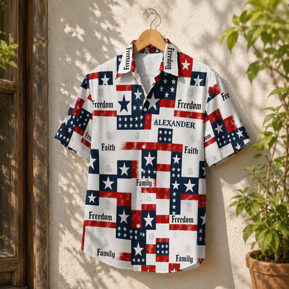 Faith Family Freedom, Gift of Unity | Personalized Hawaiian Shirt
