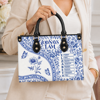 God Says I Am, Gift For Women | Personalized Leather Handbag