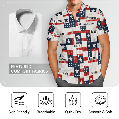 Faith Family Freedom, Gift of Unity | Personalized Hawaiian Shirt