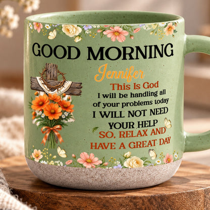 Birth Flower Bouquet Good Morning This Is God, Gift For Loved One | Personalized Pottery Mug