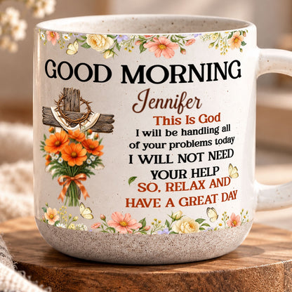 Birth Flower Bouquet Good Morning This Is God, Gift For Loved One | Personalized Pottery Mug
