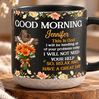 Birth Flower Bouquet Good Morning This Is God, Gift For Loved One | Personalized Pottery Mug