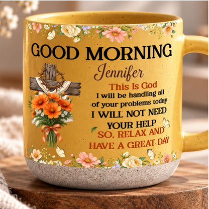 Birth Flower Bouquet Good Morning This Is God, Gift For Loved One | Personalized Pottery Mug