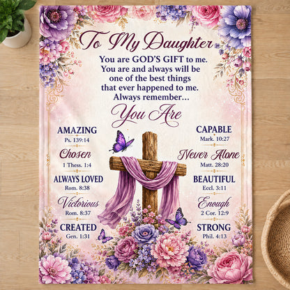 Words Of Blessing For My Daughter, Gift For Daughter | Personalized Fleece Blanket