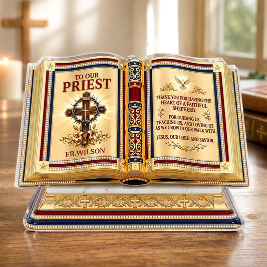 To Our Pastor For Having The Heart Of A Servant Leader, Gift For Pastor | Personalized Custom Shaped Acrylic Plaque
