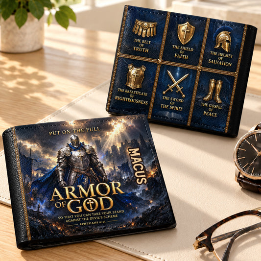Armor Of God, Gift For Men | Personalized Folded Wallet For Men