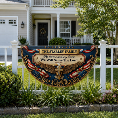 As For Me And My Family We Will Serve The Lord, Gift of Faith | Personalized Non-Pleated Fan Flag