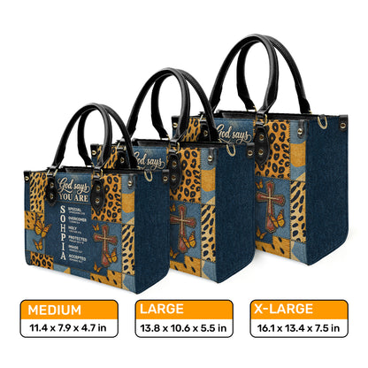God Says You Are, Gift For Women | Personalized Leather Handbag